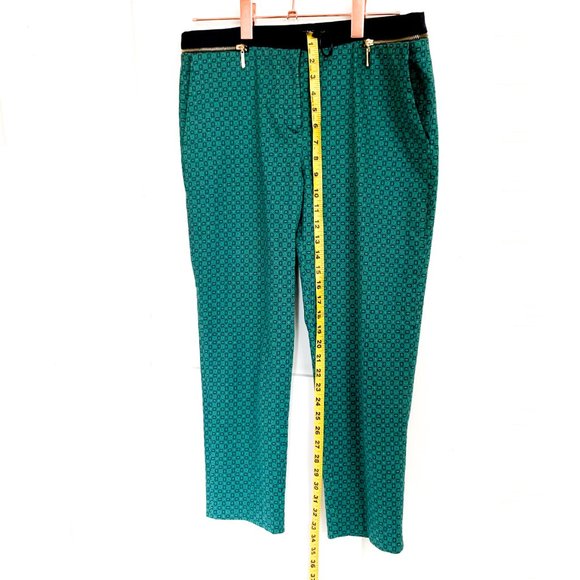 ZARA emerald green pants w/gold zipper detail - Picture 4 of 4